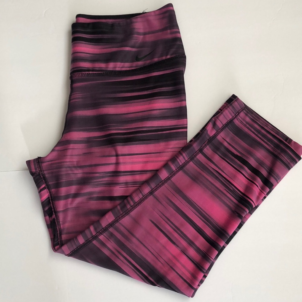 Nike Pink Black Capri Leggings Size S